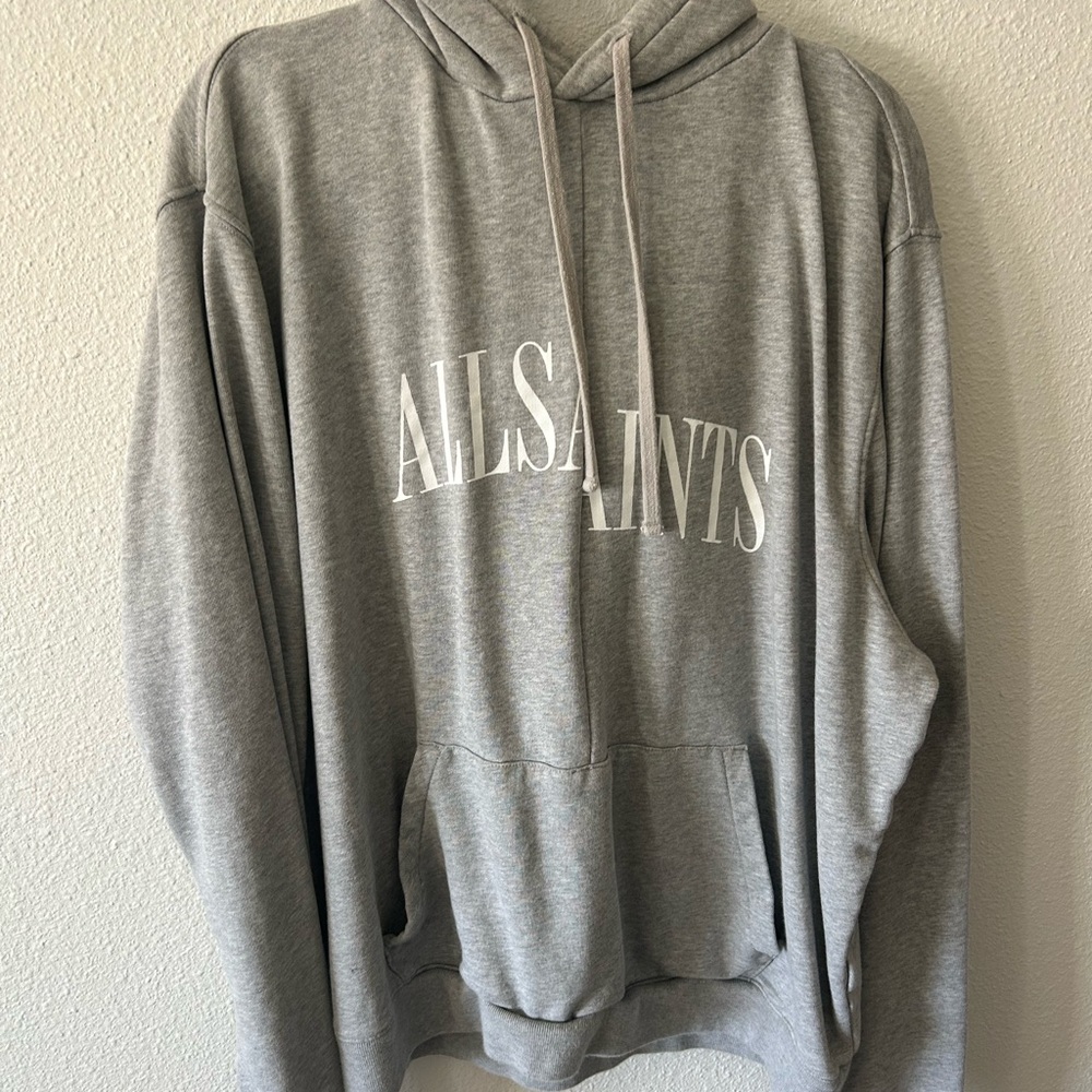 All Saints Light Gray Men's Hoodie